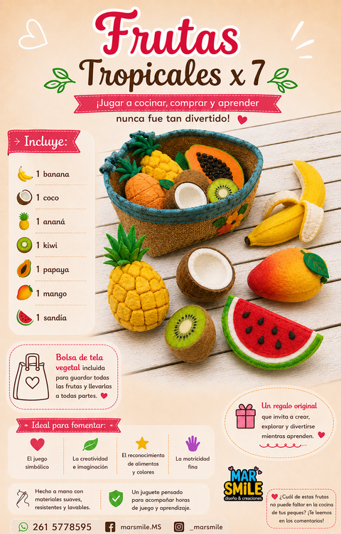 Set Frutas Tropicales x 7