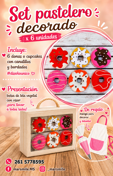 Set pastelero decorado x 6