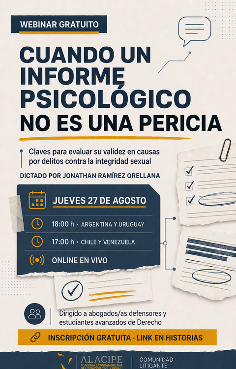 CUANDO UN INFORME PSICOLOGICO NO ES UNA PERICIA
