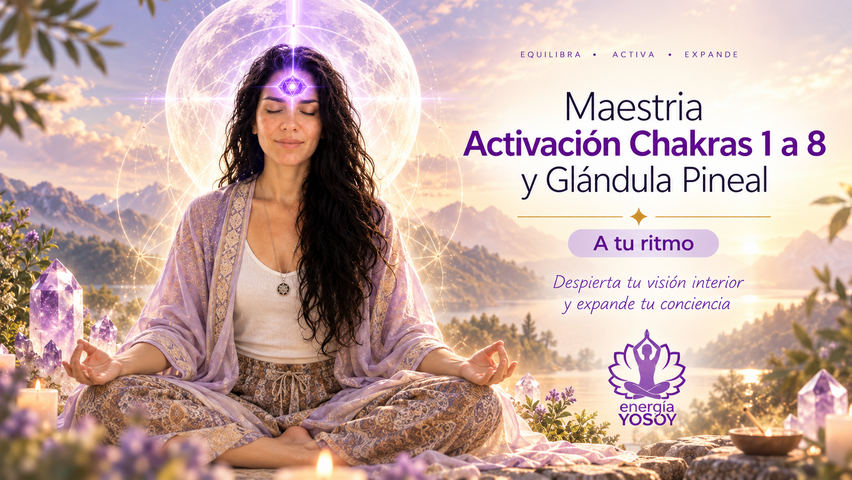 Maestría Activación Chakras 1 a 8 y Glándula Pineal - A tu ritmo