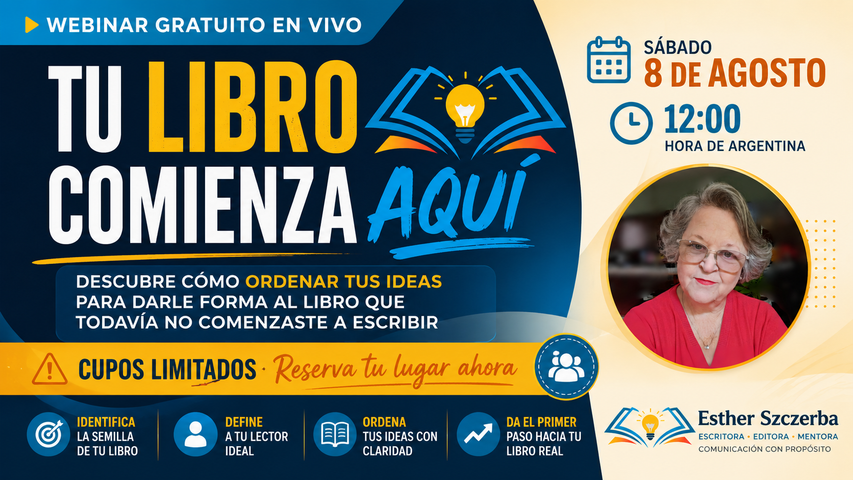 Tu libro comienza aquí - Webinar gratuito