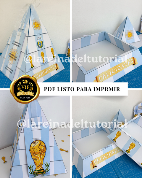 CAJA PIRAMIDE ARGENTINA de 27x27x7 cm (grande)