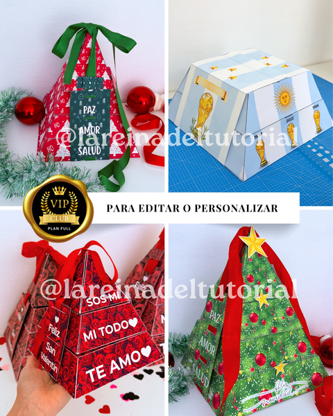 KIT DE PLANTILLA EDITABLE CAJA PIRAMIDE