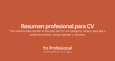 Resumen profesional para CV