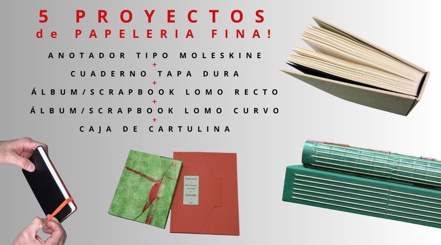 Combo 5 Proyectos:  Moleskine + Cuaderno + Álbum Lomo Recto + Caja + Álbum Lomo Curvo