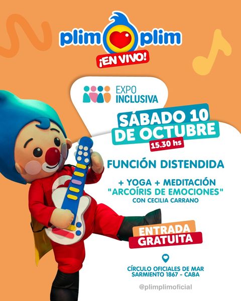 Show de Plim Plim en la Expo - 15:30hs en el Auditorio
