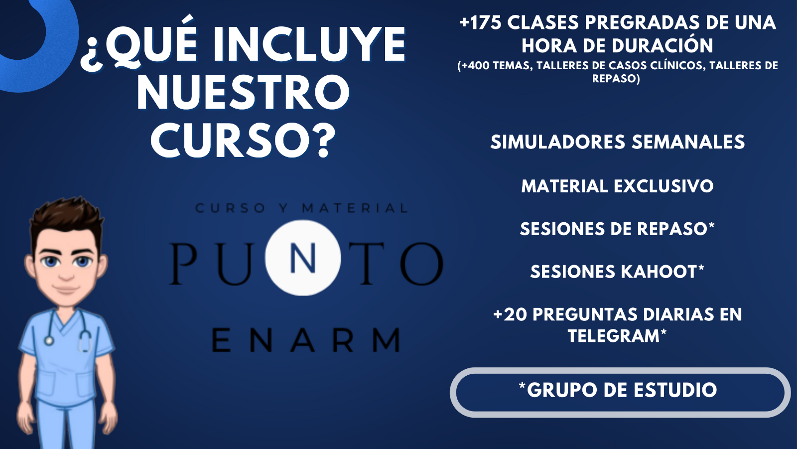 CURSO PUNTO ENARM. GRUPO DE ESTUDIO/ CURSO GRATIS ENARM