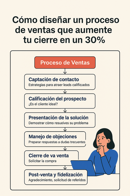 Cómo diseñar un proceso de ventas que aumente tu cierre en un 30%