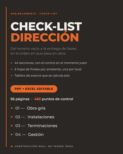 Check-List Dirección de Obra Residencial — Pack Completo
