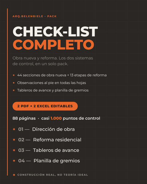 Check-list Completo (construcción + reforma)