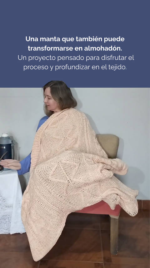 Manta Capullo: proyecto guiado que se transforma en almohadón 🧶