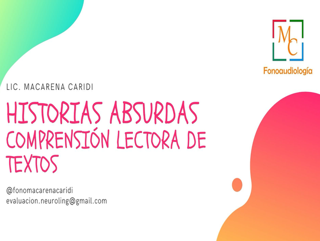 Historias absurdas - comprensión lectora + bonus