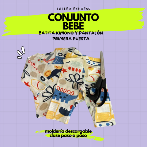 Batita Kimono Bebé (Primera Puesta) – Molde PDF + Clase Paso a Paso