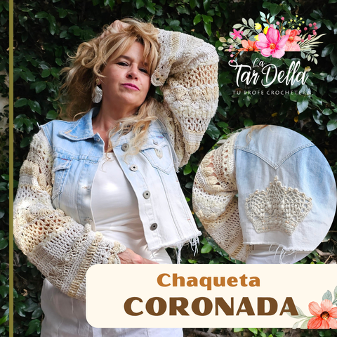 Chaqueta CORONADA - Crochet más tela y bordado