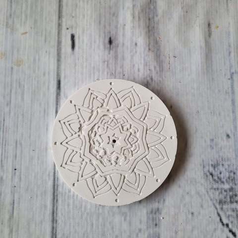 Porta sahumerio de yeso Mandala 