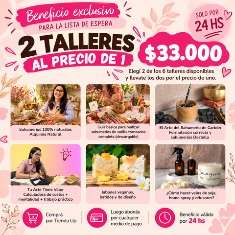 Promo:  2 talleres online al precio de 1 