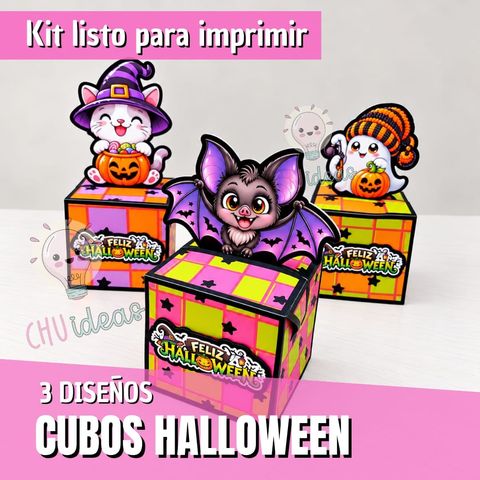 CUBOS HALLOWEEN IMPRIMIBLES x3