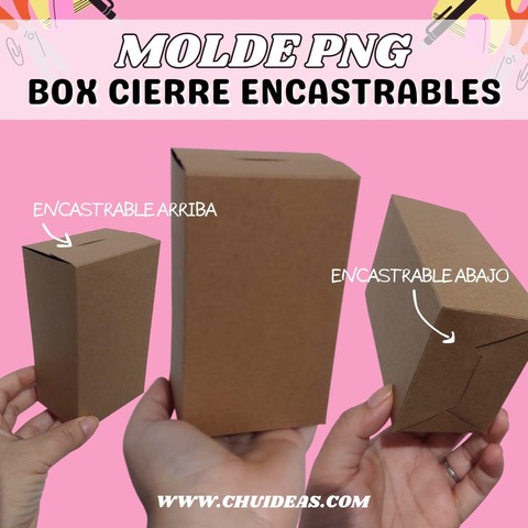 BOX RECTANGULAR ENCASTRABLE ARRIBA Y ABAJO MOLDE PNG