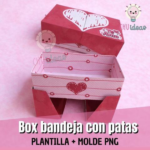 BOX BANDEJA CON PATAS IMPRIMIBLE + MOLDE PNG + CLASE