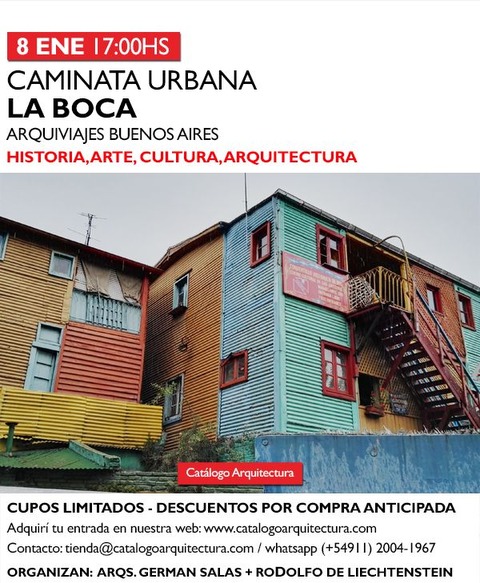 8 ENE (17:00hs) CAMINATA URBANA : LA BOCA (BUENOS AIRES) - CITY TOUR