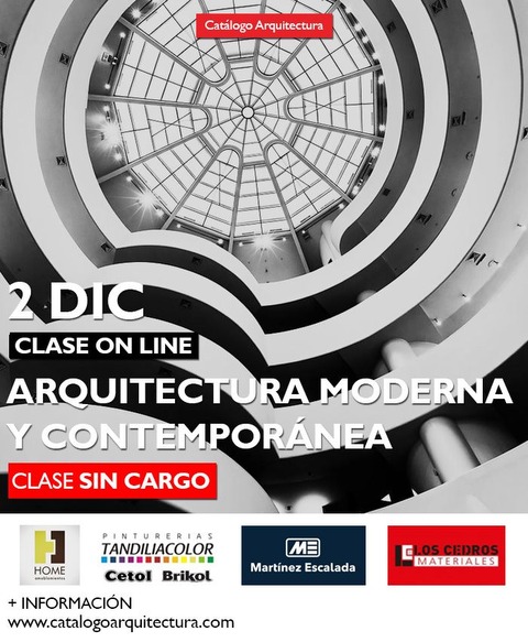 2 DICIEMBRE - 19:30hs (Arg) Vía Zoom - Arquitectura Moderna y Contemporánea