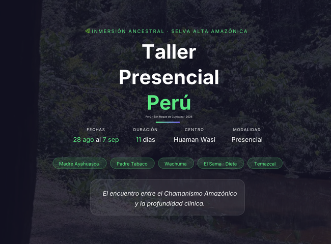 Taller Presencial Perú - Agosto/Septiembre 2026