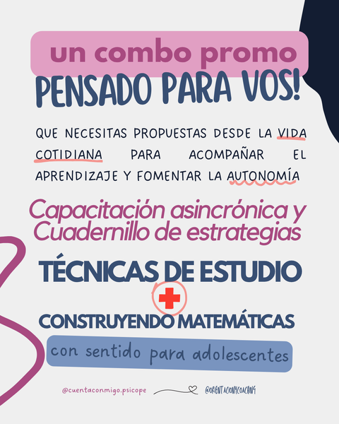 Combo ADOLESCENCIA - Tecnicas de Estudio + Matematicas 