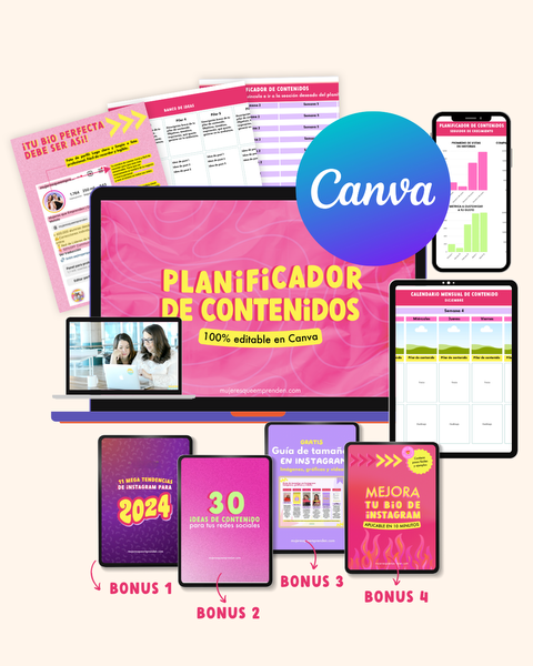 Planificador descargable 100% editable en Canva