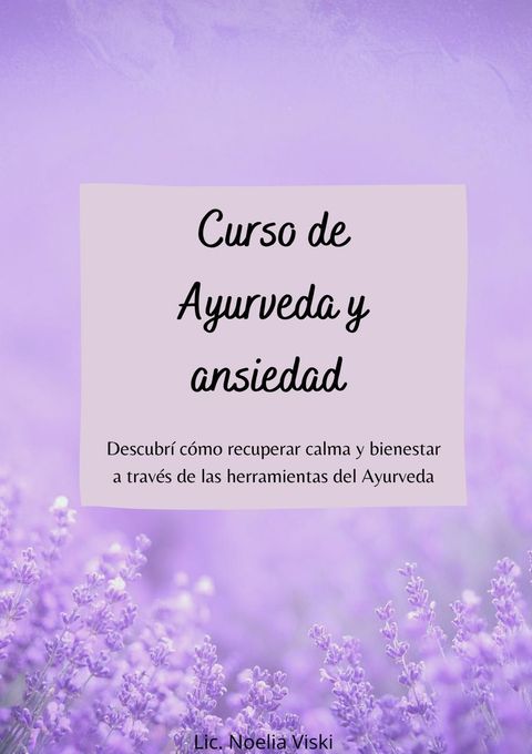 CURSO DE AYURVEDA Y ANSIEDAD