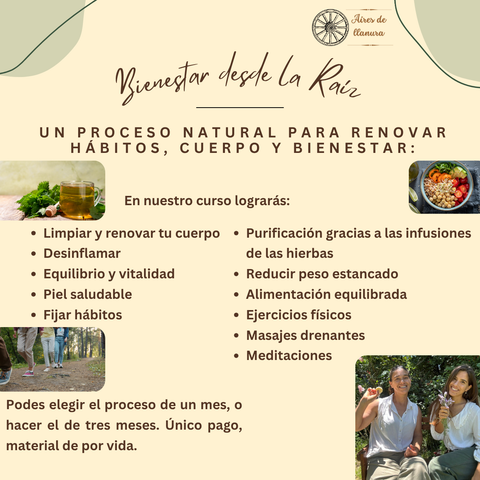 Curso Online Bienestar desde la Raíz - Un proceso natural para renovar hábitos, cuerpo y bienestar