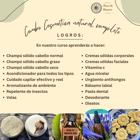 Curso Online Completo de Cosmética Natural: cuidados naturales, champú y acondicionador, pasta dental, desodorante y más.