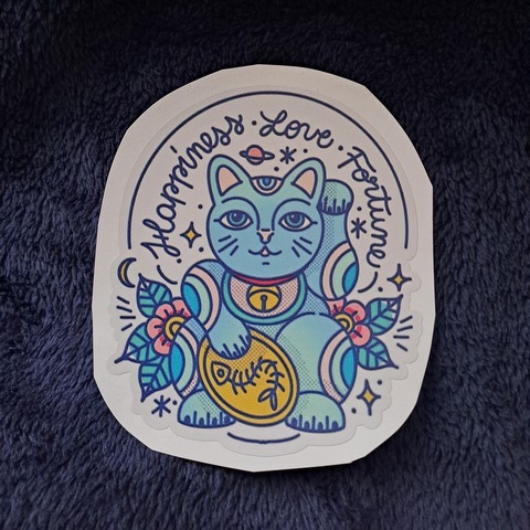 STICKER XL GATO AZUL