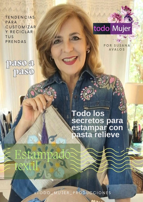 Todos los secretos para estampar con pasta relieve. Estampado textil