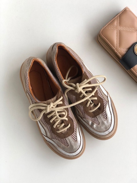ZAPATILLAS  DE CUERO COMBINADAS
