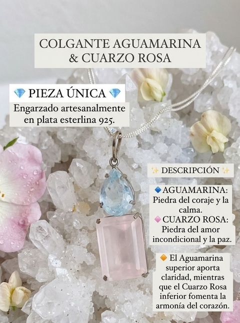 Aguamarina y cuarzo rosa