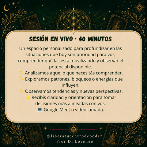 Sesión de Tarot en Vivo - 40 Minutos