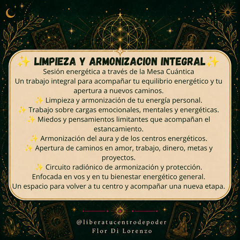 Limpieza y Armonización Integral - Mesa Cuántica 