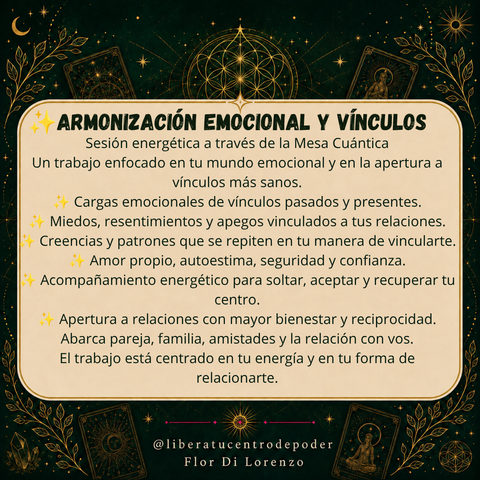 Armonización Emocional y de Vínculos - Mesa Cuántica