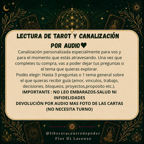 Lectura de Tarot y Canalización Por Audio