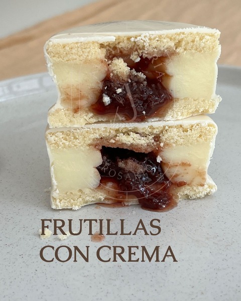 Receta de Alfajor Frutillas con crema