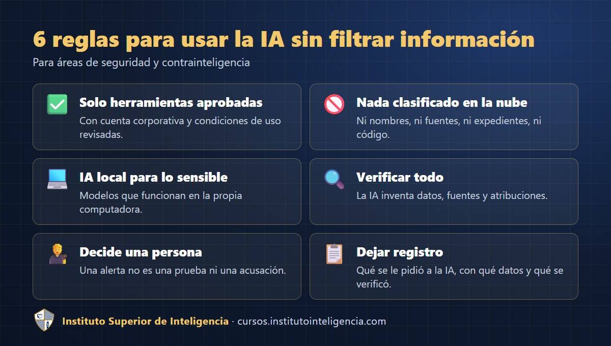 6 reglas para usar la inteligencia artificial en contrainteligencia sin filtrar información sensible