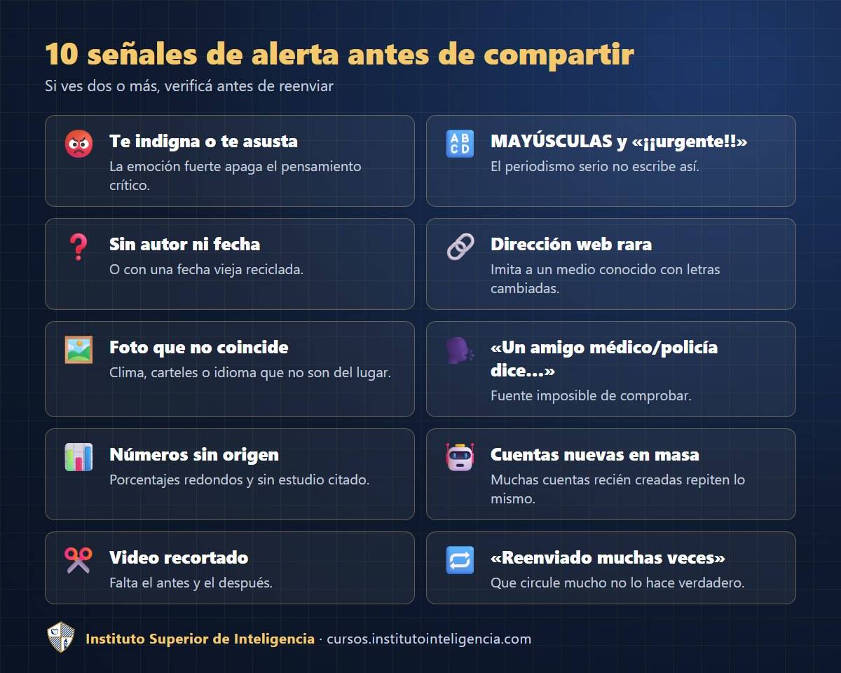 10 señales de alerta antes de compartir una noticia