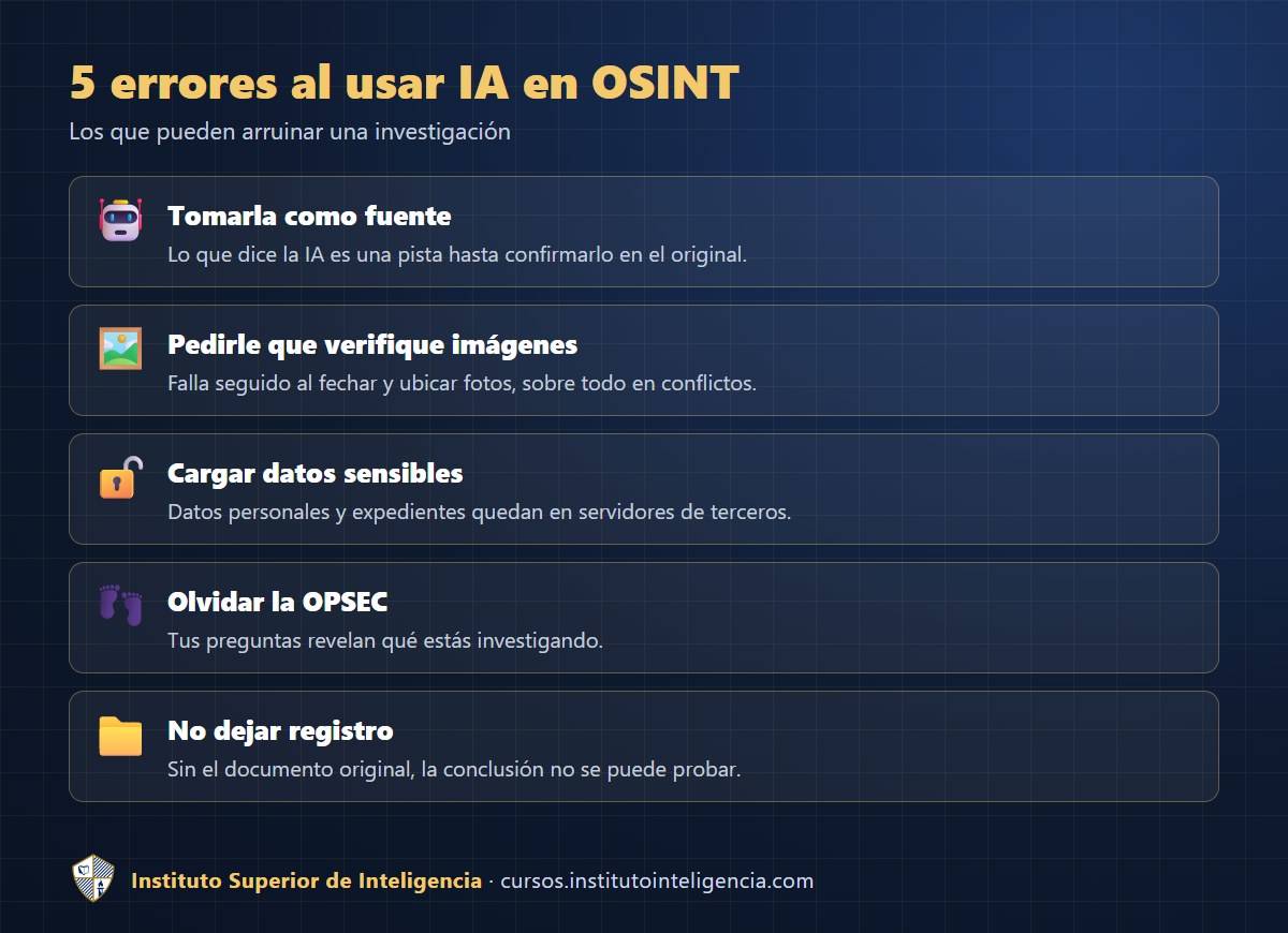 5 errores al usar inteligencia artificial en OSINT