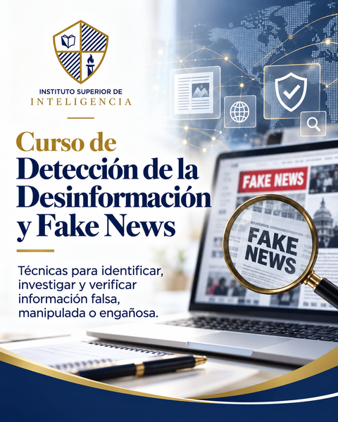 Curso de Detección de la Desinformación y Fake News - Técnicas para identificar, investigar y verificar información falsa, manipulada o engañosa.