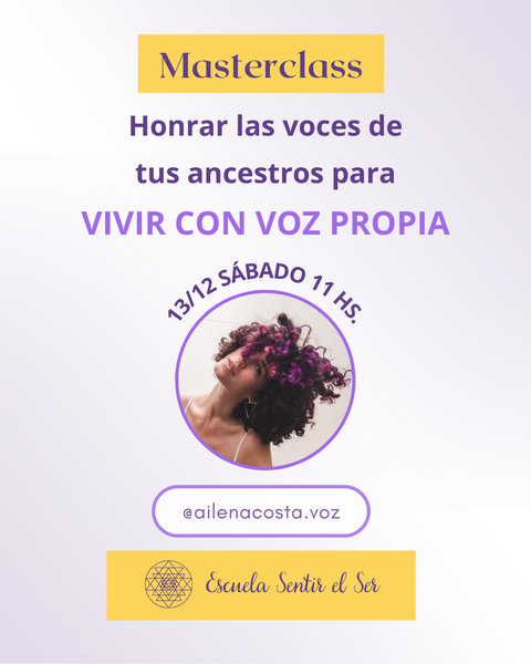 Clase en Vivo: Vivir con voz propia (Sábado 6 de Septiembre 2025 11:00 hs.)