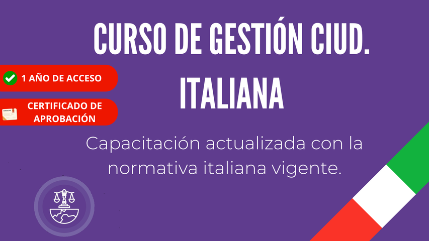 CURSO GESTIÓN CIUDADANÍA ITALIANA - Actualizado 