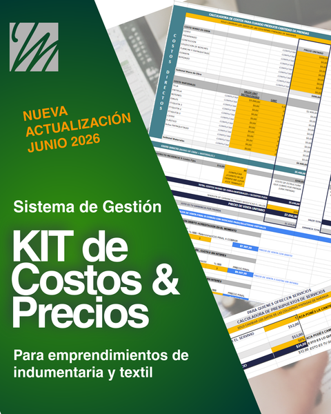 KIT de Costos & Precios para Emprendimientos de indumentaria y textil