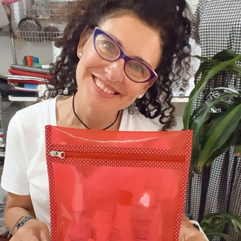 necessaire Rouge en PVC de color