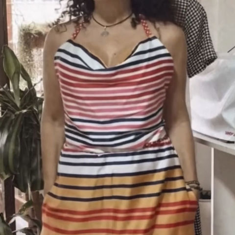 blusa Roxy con espalda descubierta y cuello buche