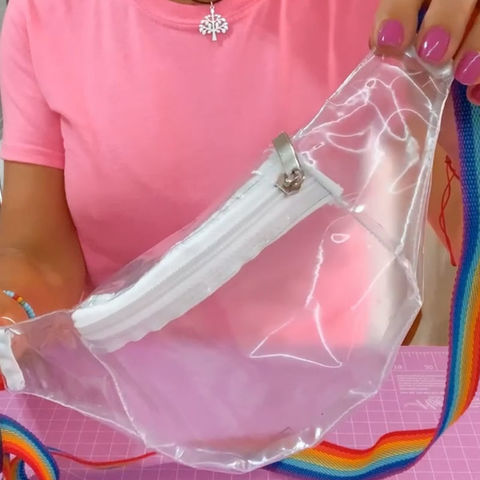 riñonera mini transparente (de nylon cristal)